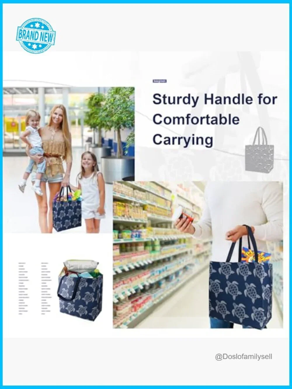 Reusable Grocery Tote Bags 6 Pack Large Foldable Shopping Bags Heavy Duty